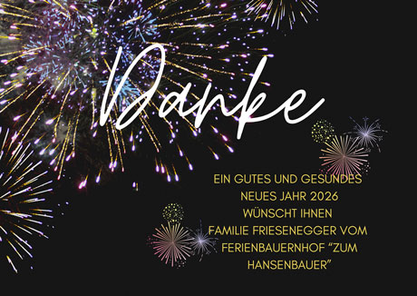 Gl&uuml;ckw&uuml;nsche Neujahr mit dekorativem Sylvesterfeuerwerk